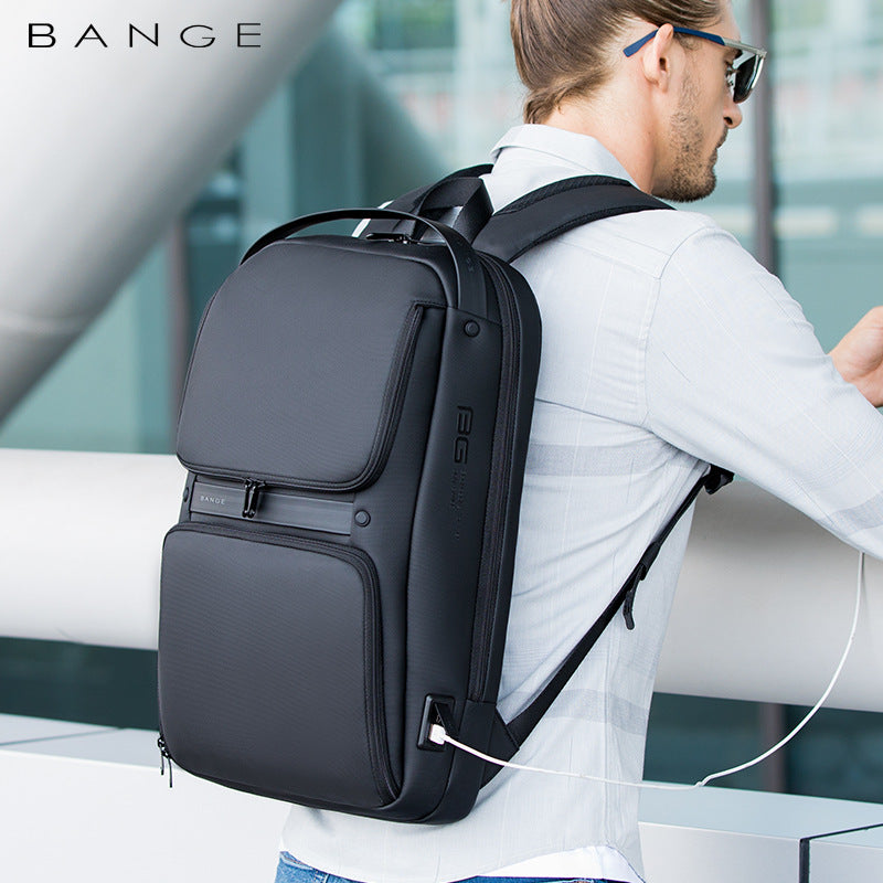 BANGE Men's USB Backpack Business Casual Laptop Bag