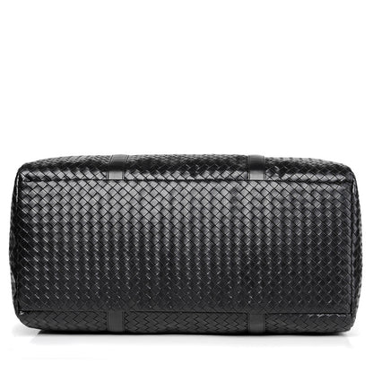 Large Capacity Plaid Woven Travel Shoulder Bag