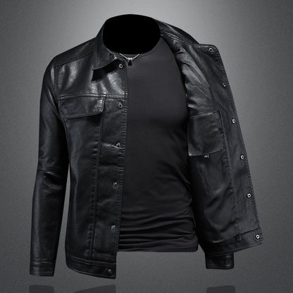 Men's Slim PU Leather Jacket