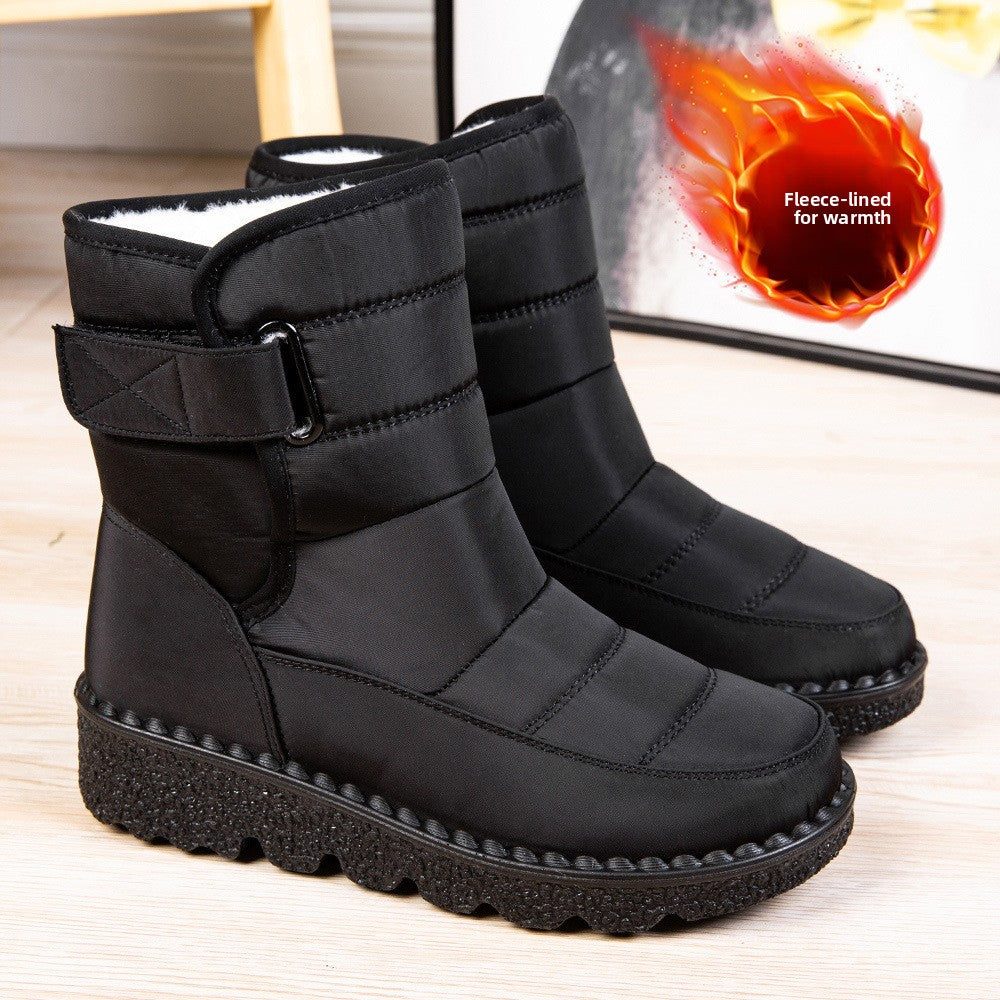 Women's Warm Waterproof Snow Boots with Velcro Closure