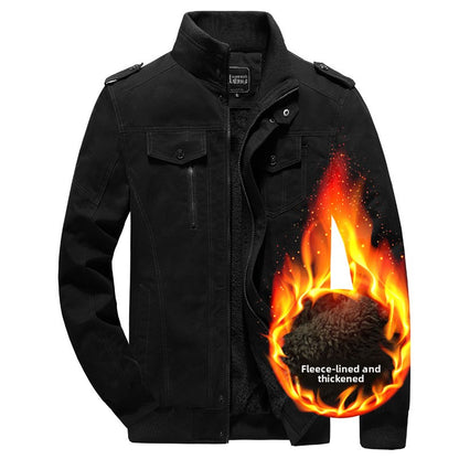 Men's Fleece-Lined Military Style Jacket