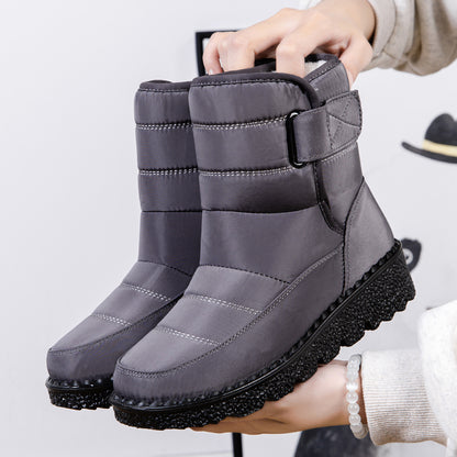 Women's Warm Waterproof Snow Boots with Velcro Closure