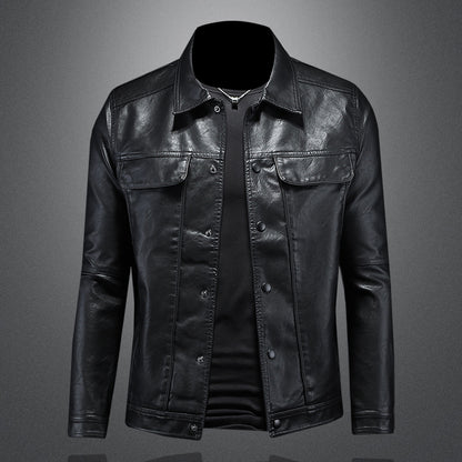 Men's Slim PU Leather Jacket