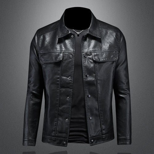 Men's Slim PU Leather Jacket