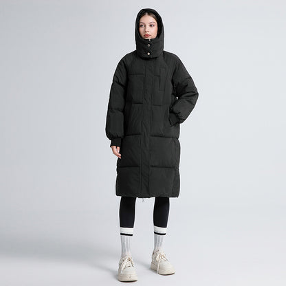 Women's Long Loose Hooded Down Cotton Padded Jacket
