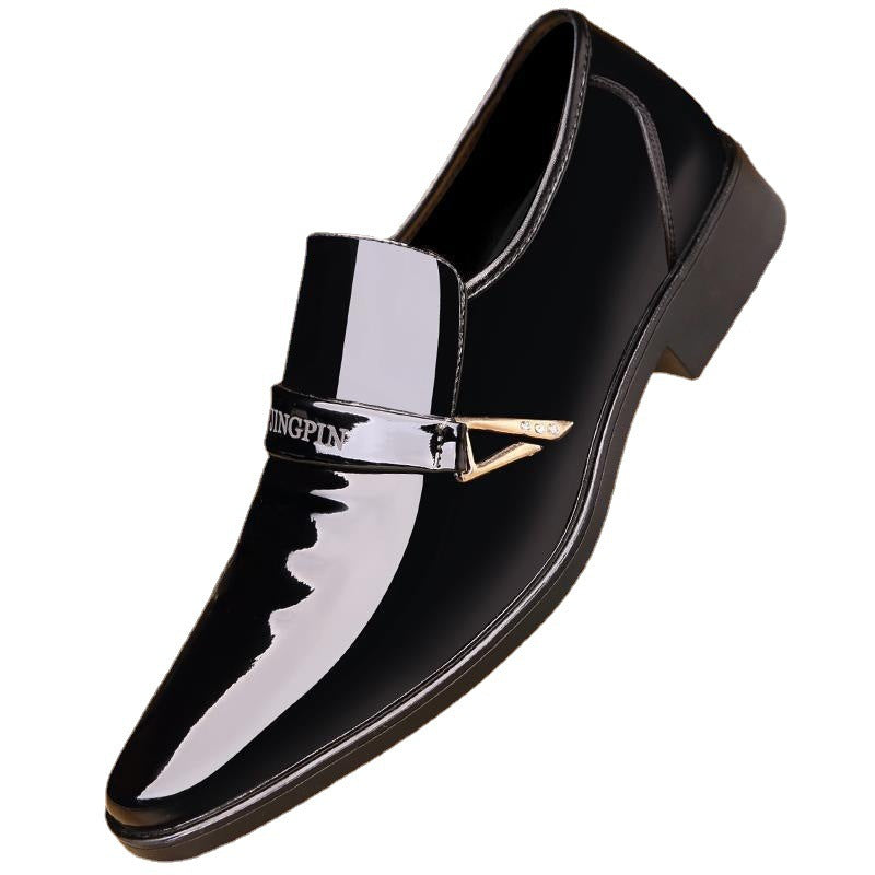 Men's Fashionable Glossy Leather Slip-On Shoes