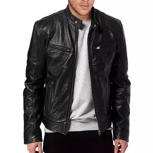 Men's Winter Business PU Leather Jacket