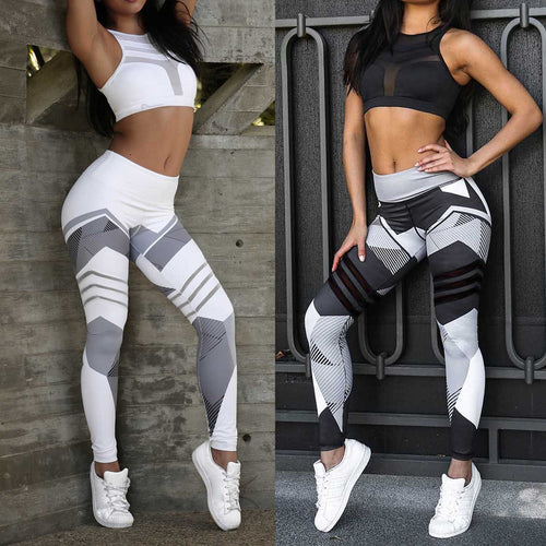 High Waist Digital Print Yoga Leggings