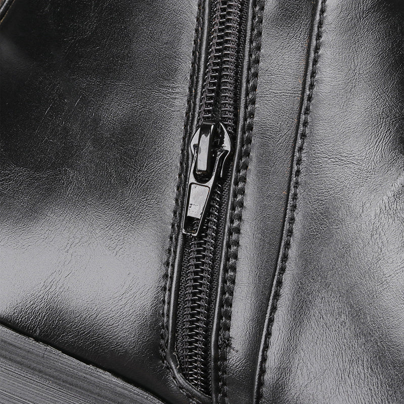 Classic Men's Chelsea Boots with Wooden Heel