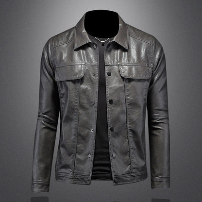Men's Slim PU Leather Jacket