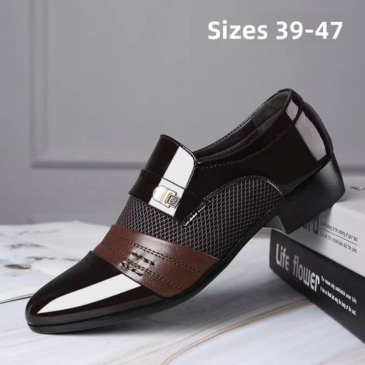 Men's Glossy Leather Casual Business Shoes