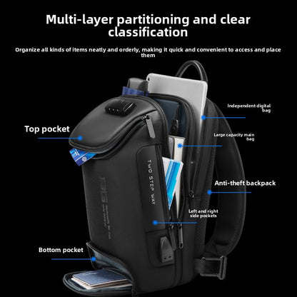 Multifunctional Waterproof Anti-theft Crossbody Bag for Men