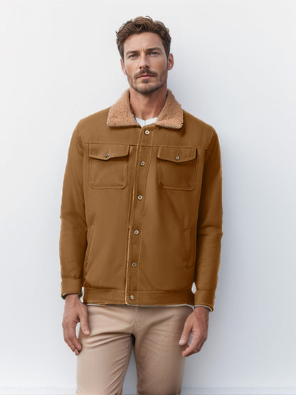 Men's Fleece-Lined Casual Workwear Jacket