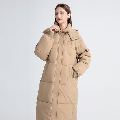 Women's Long Loose Hooded Down Cotton Padded Jacket