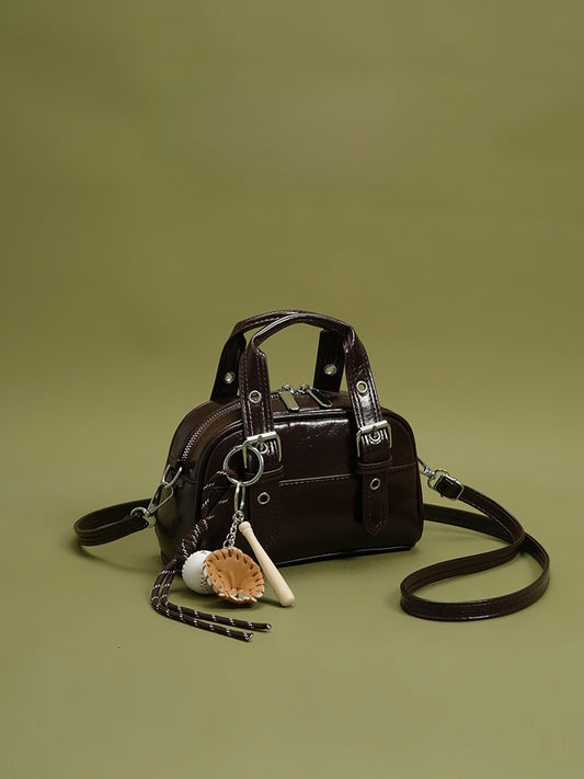 Retro Women's Handbag with Detachable Strap