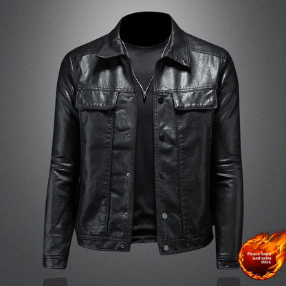 Men's Slim PU Leather Jacket