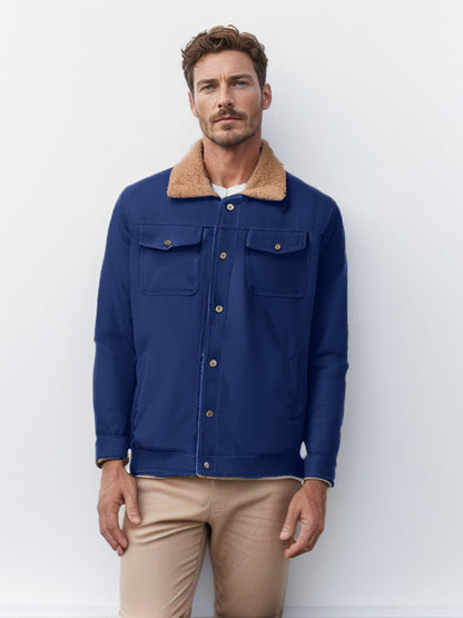 Men's Fleece-Lined Casual Workwear Jacket