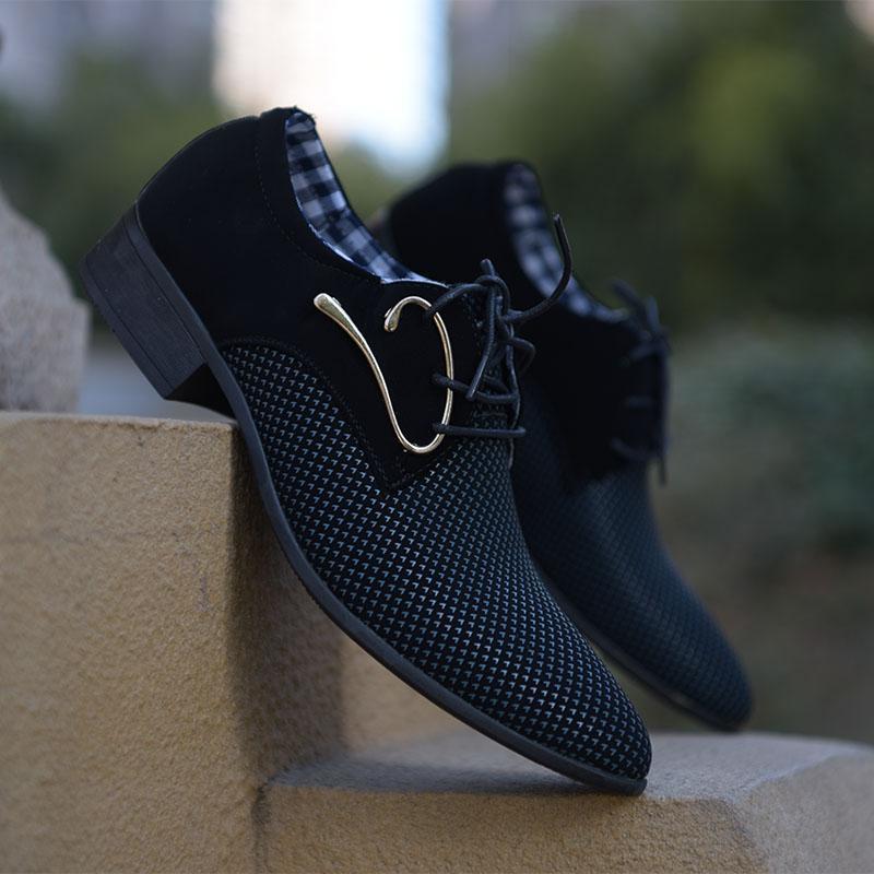 Men's Breathable High Top Leather Shoes for Business and Casual Wear