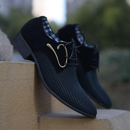 Men's Breathable High Top Leather Shoes for Business and Casual Wear