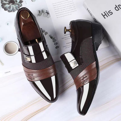 Men's Glossy Leather Casual Business Shoes