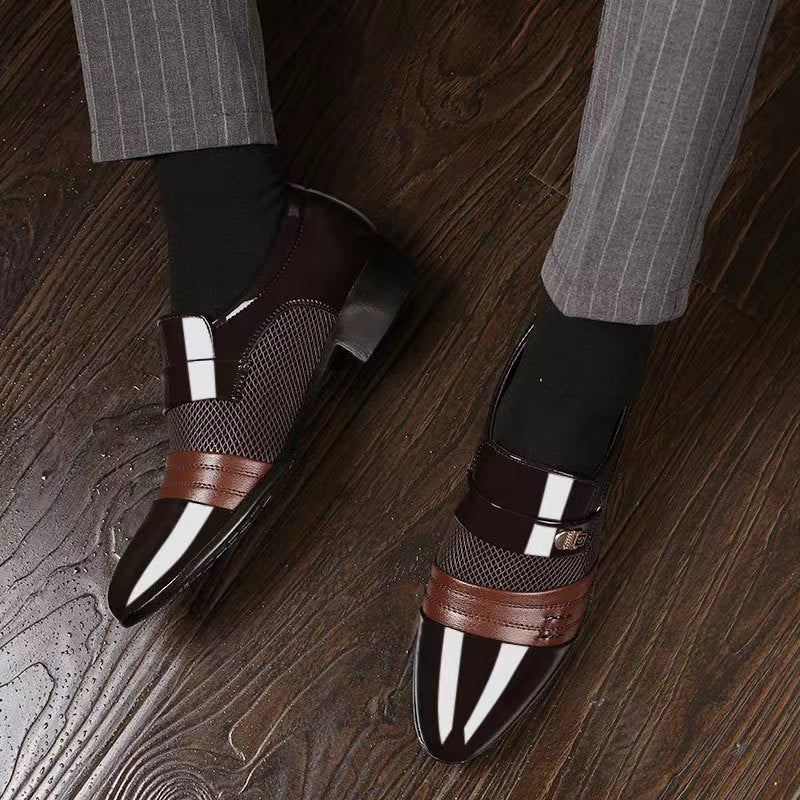 Men's Glossy Leather Casual Business Shoes