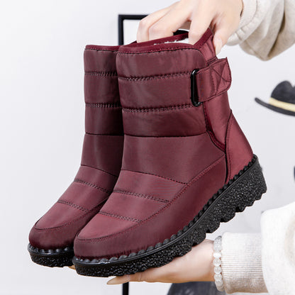 Women's Warm Waterproof Snow Boots with Velcro Closure