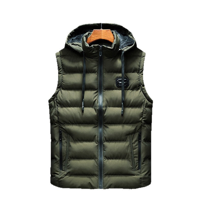 Men's Winter Padded Vest Slim Fit Hooded Jacket