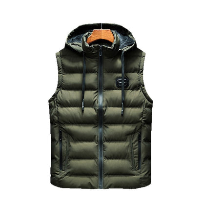 Men's Winter Padded Vest Slim Fit Hooded Jacket
