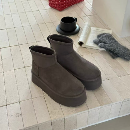 Thick-soled pencil elastic boots