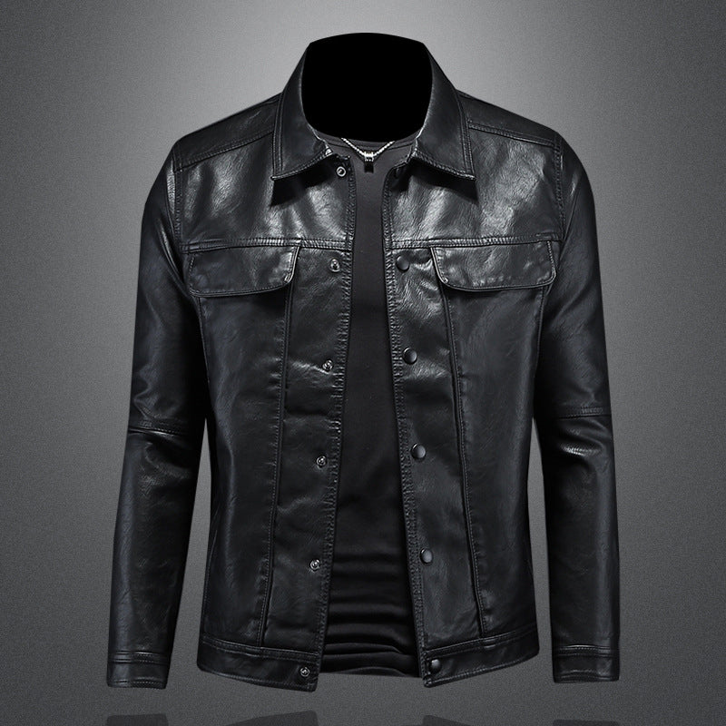 Men's Slim PU Leather Jacket