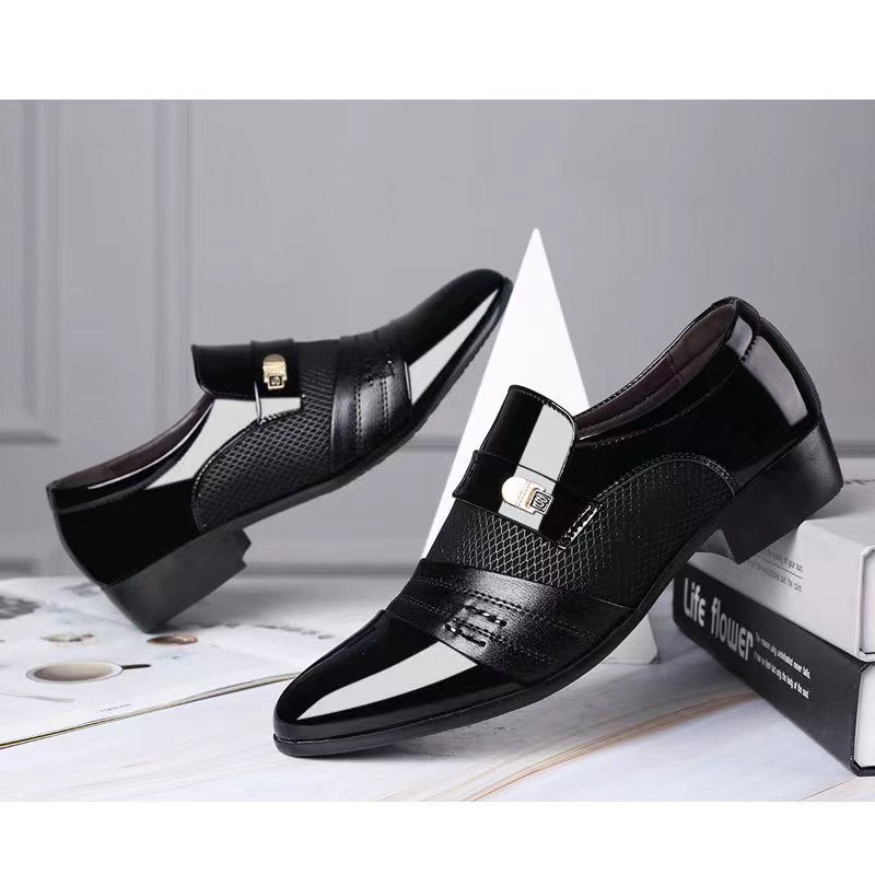 Men's Glossy Leather Casual Business Shoes