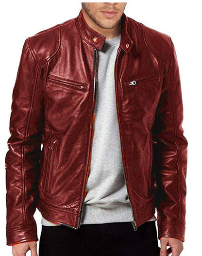 Men's Winter Business PU Leather Jacket
