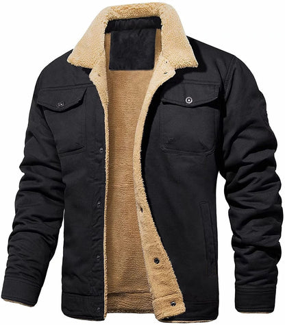 Men's Fleece-Lined Casual Workwear Jacket