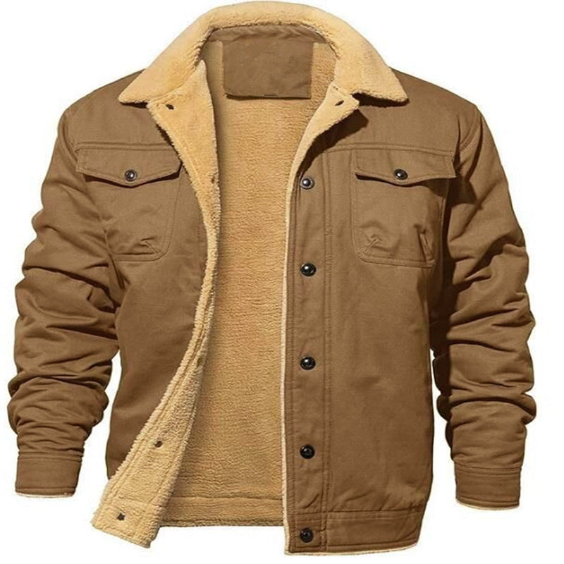 Men's Fleece-Lined Casual Workwear Jacket