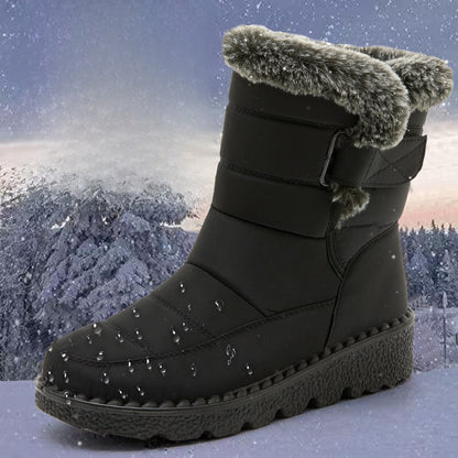 Women's Warm Waterproof Snow Boots with Velcro Closure
