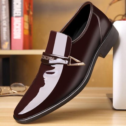 Men's Fashionable Glossy Leather Slip-On Shoes
