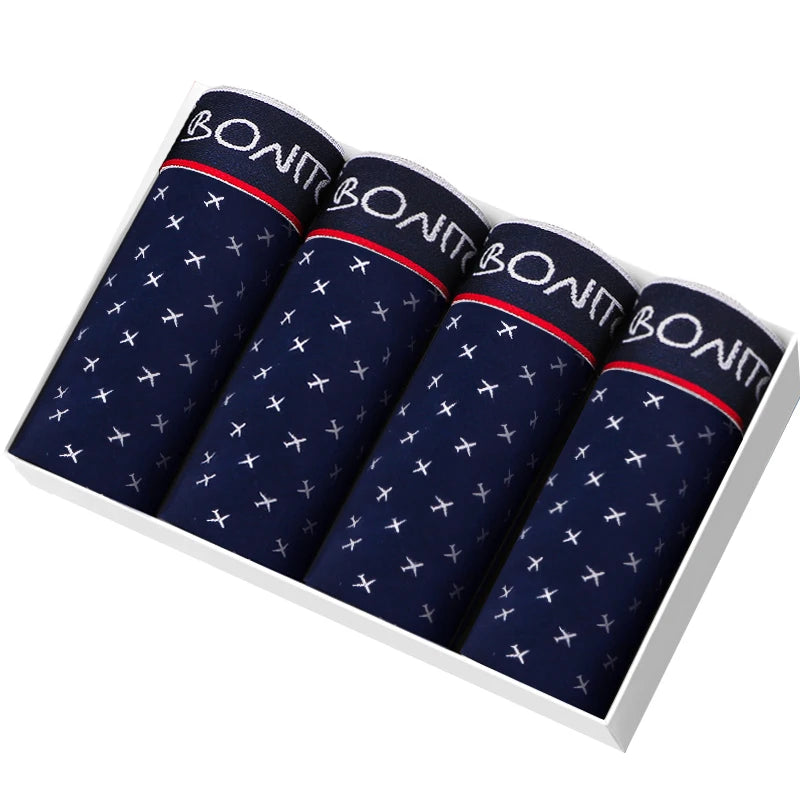 4pcs Boxers Men's Panties Underpants Man Boxer Underwear Cotton for Male Underpants Man Cotton Large Size Lot Soft