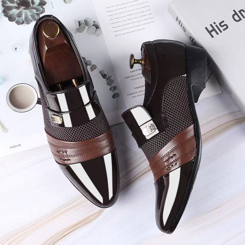Men's Glossy Leather Casual Business Shoes