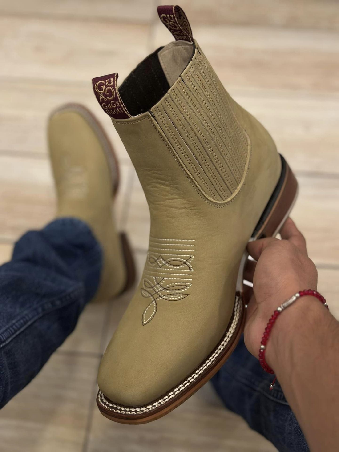 Men's Embroidered Chelsea Western Boots