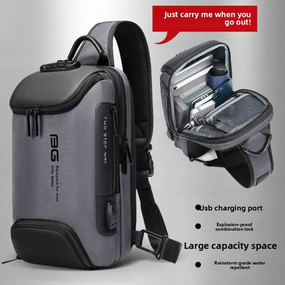 Multifunctional Waterproof Anti-theft Crossbody Bag for Men