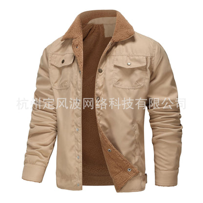 Men's Fleece-Lined Casual Workwear Jacket