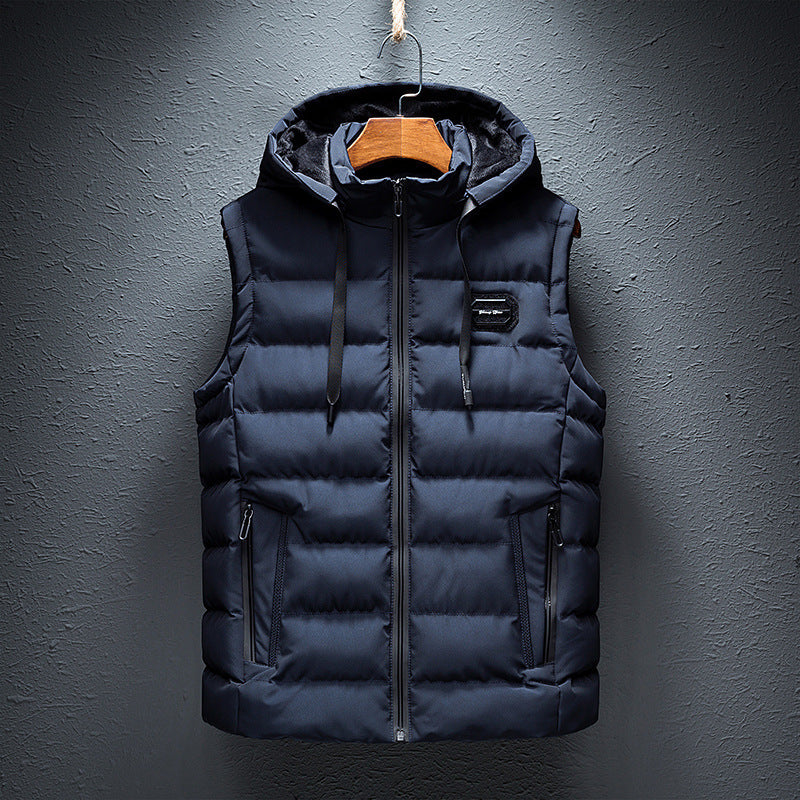 Men's Winter Padded Vest Slim Fit Hooded Jacket