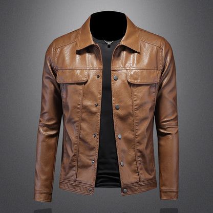 Men's Slim PU Leather Jacket