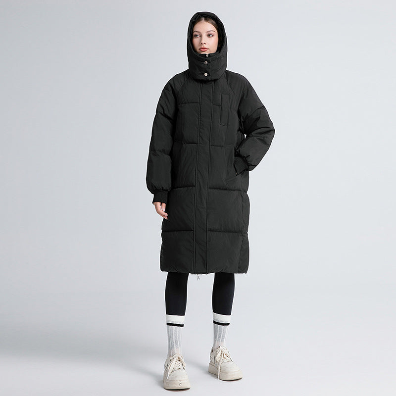 Women's Long Loose Hooded Down Cotton Padded Jacket