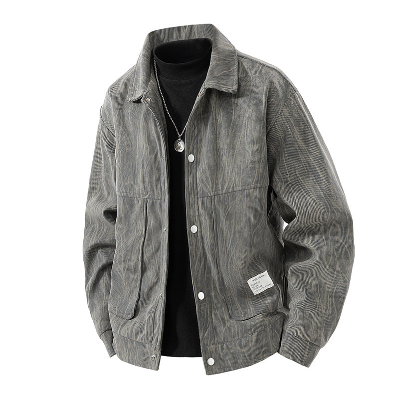 Mens Corduroy Jacket with Dyeing Design