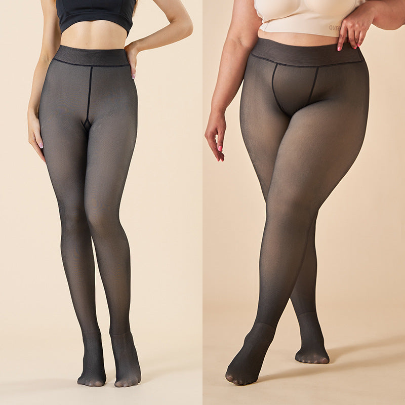 Plus-size fleece-lined leggings