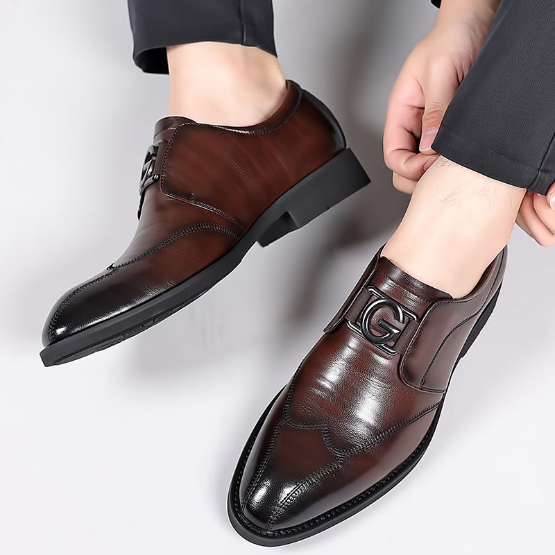 Formal leather shoes, British casual shoes for men