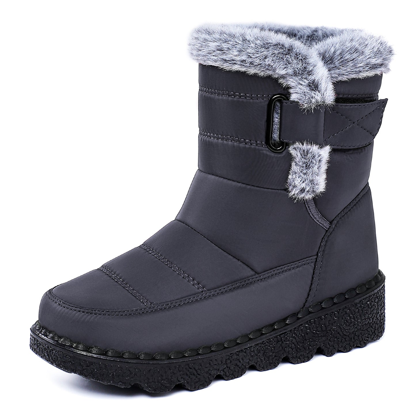 Women's Winter Fleece-Lined Snow Boots with Velcro Closure