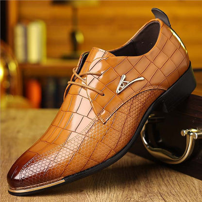 Men's Formal Leather Shoes Business Casual Lace-up Low-top