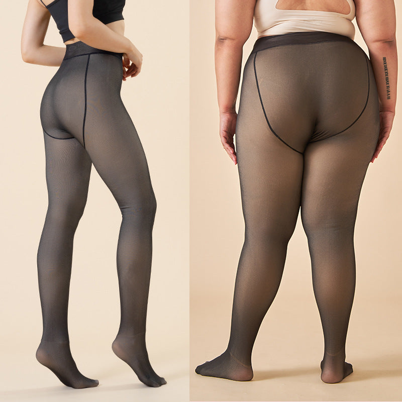 Plus-size fleece-lined leggings